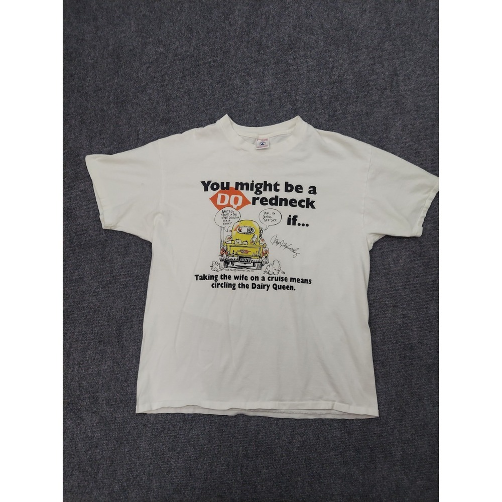 Vtg 1995 Club Red Jeff Foxworthy T Shirt Mens Large White Redneck Single Stitch